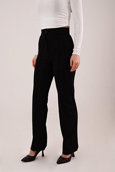Hipo Trend Detalj šve Visok struk crne pantalone