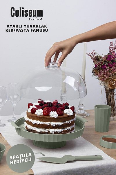 Okyanus Home Coliseum Footed Green Round Cake - Cake Pan