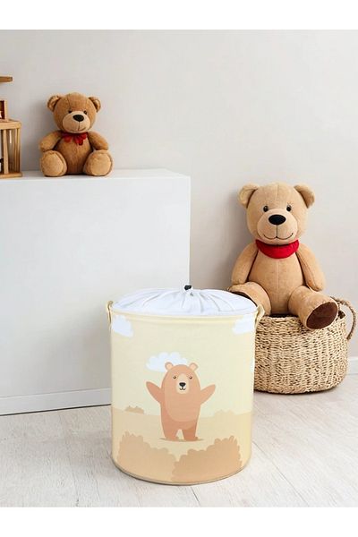 PRENDİ HOME Кошница за мръсно пране с щампа на играчка Little Bear, мрежеста, 37 x 40