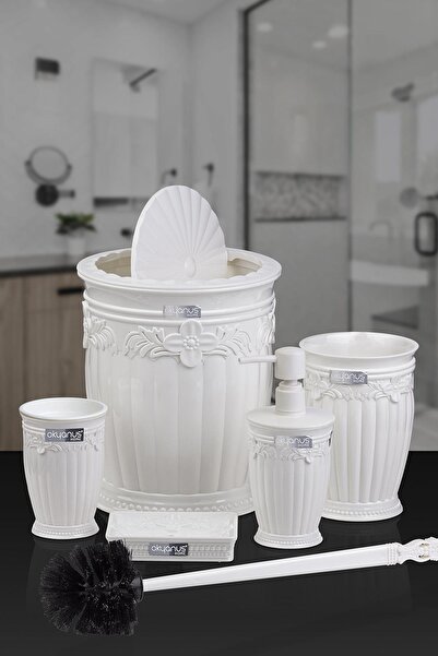 Okyanus Home Σετ μπάνιου 5 τεμαχίων White Sultan Series