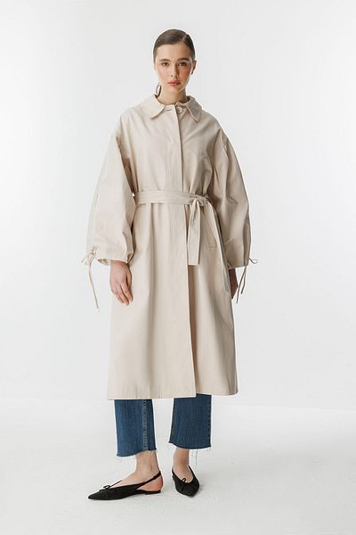 Hooopstore Trench de piatră cu detaliu pelerina trandafir