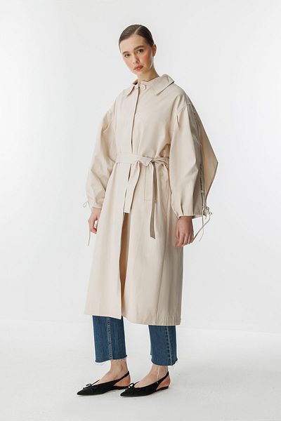 Hooopstore Trench de piatră cu detaliu pelerina trandafir