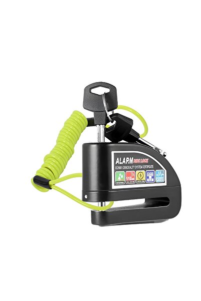 MondiMotor Motosiklet Alarmlı Disk Kilidi Hatırlatma Kablolu 110 Db (SARI-SİY...