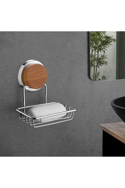 Okyanus Home Ξύλινο μοτίβο Magic Fix Magic Sticky Chrome Dry Soap Dispenser