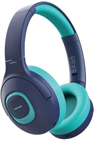 Promate Kids Wireless Headphones, 85-93dB Limit, AUX Share-Port, Dual Mic, 20H Playtime, Coddy