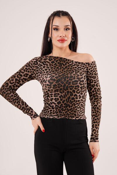Hipo Trend Μπλούζα με λεοπάρ μοτίβο ώμου