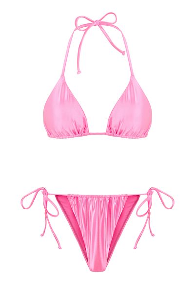 AQUELLA Σετ μπικίνι Pink Shiny Triangle