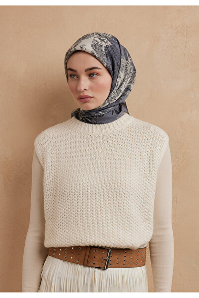 Fresh داريا عزر النسر الأزرق الرأس وشاح حرير القطن المغبر