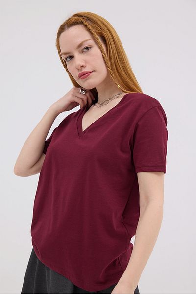 Addax Tricou de bază cu decolteu în V P4321