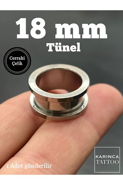 Karınca Piercing 18 mm Tunnel Piercing 100% 316L Surgical Steel