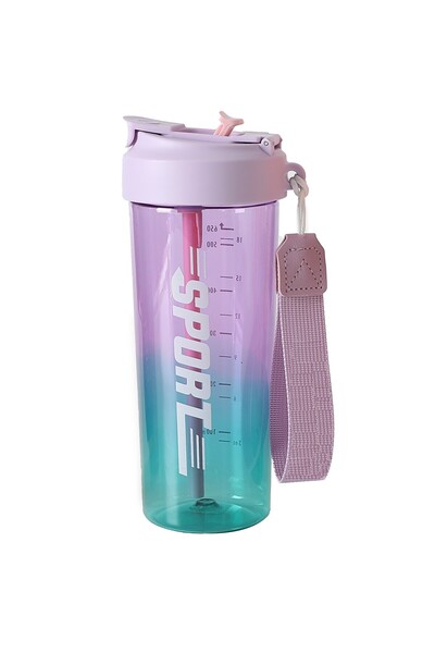 GÜZELYÜZ AVM İce Gold Şeffaf Sport Matara 650ml | Pipetli Ve Normal Içim Mode...