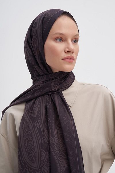 carell Vintage σκούρο βαμβακερό σάλι Nilla