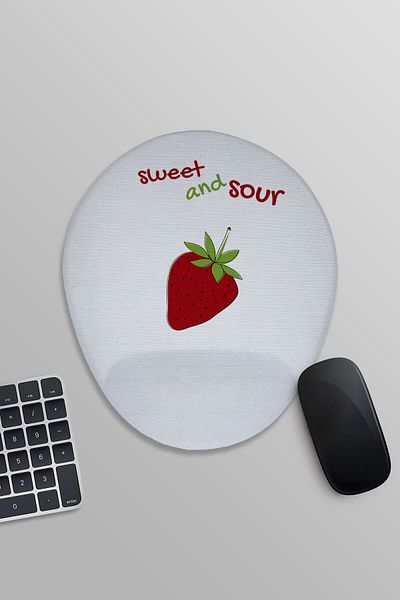 qoeuyl boutique Sweet and Sour Printed Oval Wrist Support Mousepad