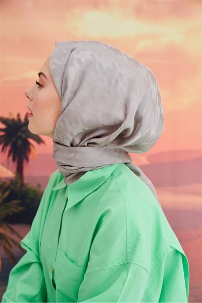 carell Smoked Houndstooth - Italian Jacquard Silk Shawl