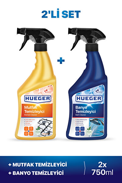 Hueger Mutfak Temizleyici ve Banyo Temizleyici 2'li Set 750ml - 750ml
