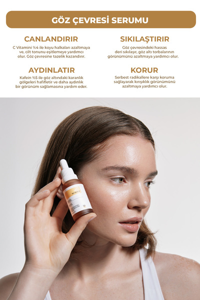 WIWIFY Göz Altı Torbalanma, Koyu Halkalara Karşı Aydınlatıcı Göz Çevresi Serum (Caffeine%5+C Vitamini%4)