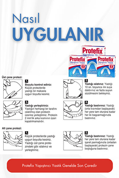 Protefix Diş Protezleri Için Alt Çene Yapıştırıcı Yastık 30 Adet