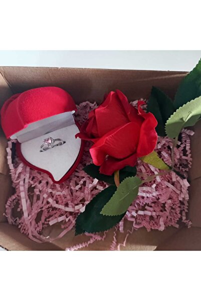 JUPİTER HOME Çelik Kalpli Pembe Çelik Pandora,s Yüzük Güllü Kutu 14 Şubat Sev...