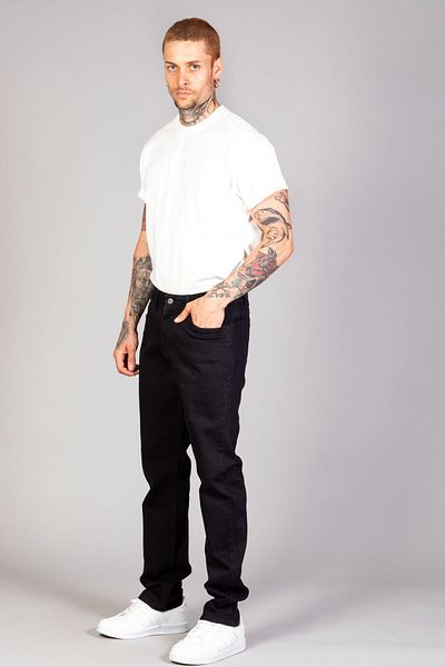 LTC Jeans Ανδρικό τζιν παντελόνι από βαμβακερό ελαστικό τζιν σε μαύρο κλασικό κόψιμο