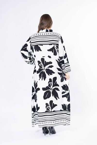 mervemoda Γυναικείο μακρύ plus size υφαντό φόρεμα βισκόζης