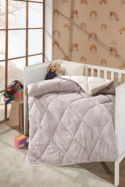 Zeynep Tekstil Lüx Wellsoft Yorgan Çift Taraflı Bebek Yorganı 95X145 Krem