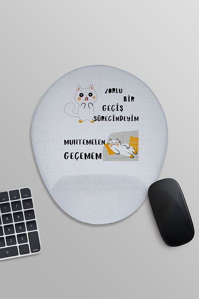 qoeuyl boutique I'M in a Hardcore Transition Funny Fun Printed Oval Wrist Rest Mousepad
