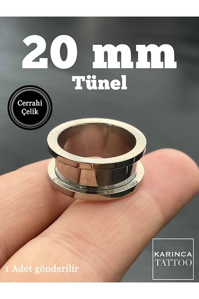 Karınca Piercing 20 mm Tunnel Piercing 316L Surgical Steel 100% Tech Dark/Freedom