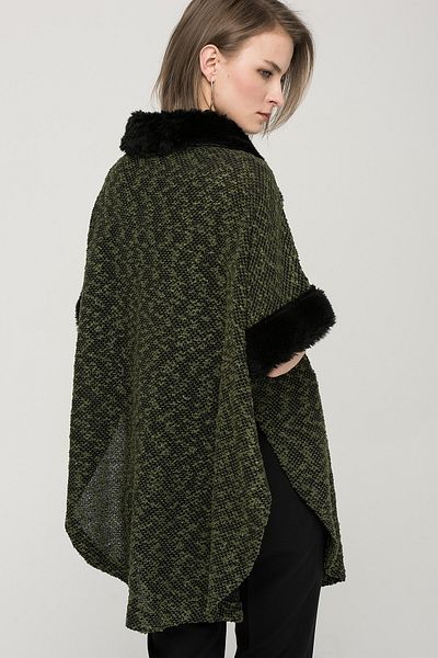 Sense Collar and Sleeve Manset Kurklu Onu Dugmeli Panco| Pnç31059 Green Black