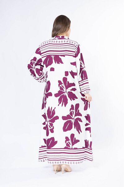 mervemoda Γυναικείο μακρύ plus size υφαντό φόρεμα βισκόζης
