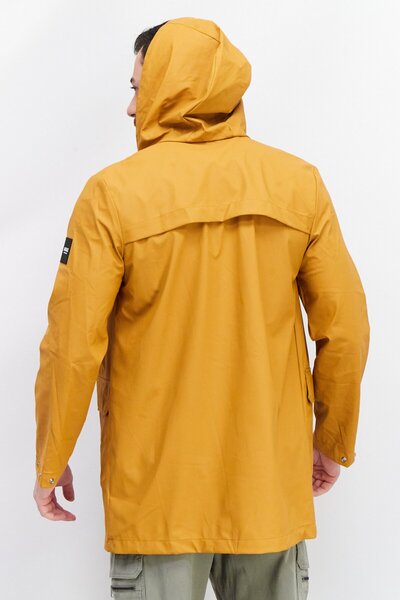 Aigle Men Hooded Long Sleeves Solid Windbreaker Jacket, Tan