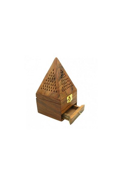 Generic مبخرة على شكل هرم بني داكن 14x10 سم