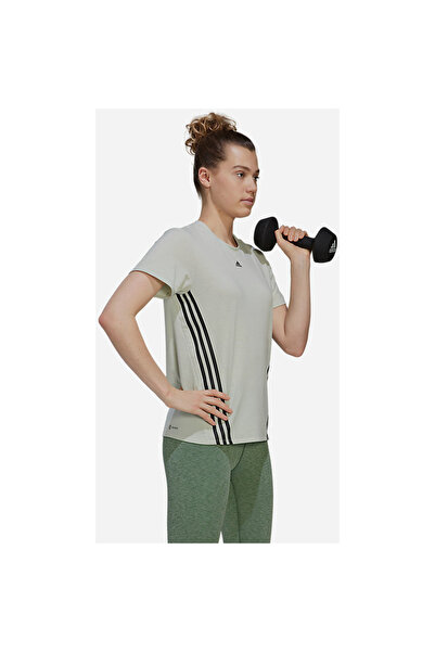 adidas Tricou adidas Trainicons 3-Stripes Tee, Verde, Femei