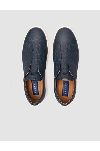 Cabani 100% Genuine Leather Navy Blue Men's Sneakers
