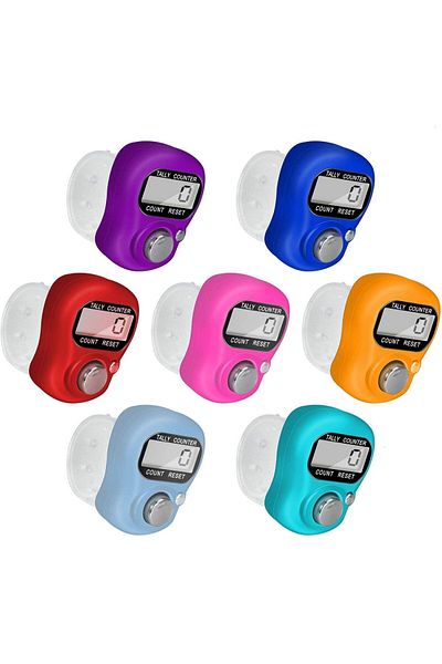 AWH Electronic Finger Counter 7-Pack, Resettable 5-Digit LCD Digital Display Tally Counter