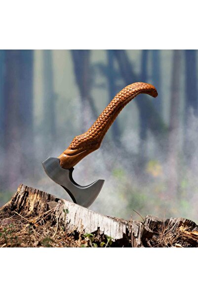 PALTA OUTDOOR Özel Kobra Başlı Balta Tasarım Tescilli Kamp Baltası Hakiki Der...