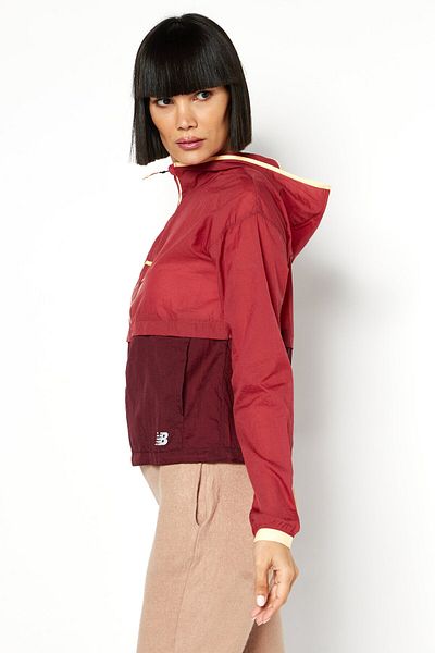 New Balance Women Sportswear Fit Hooded Long Sleeve Training Sweatshirt, Red