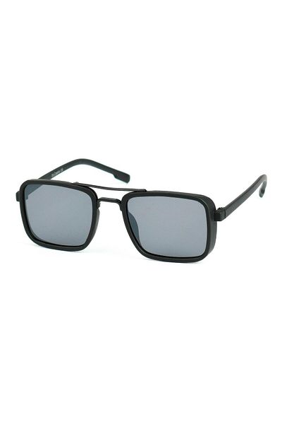 Di Caprio Men's Matte Black Uv400 Protection Rectangular Model Sunglasses