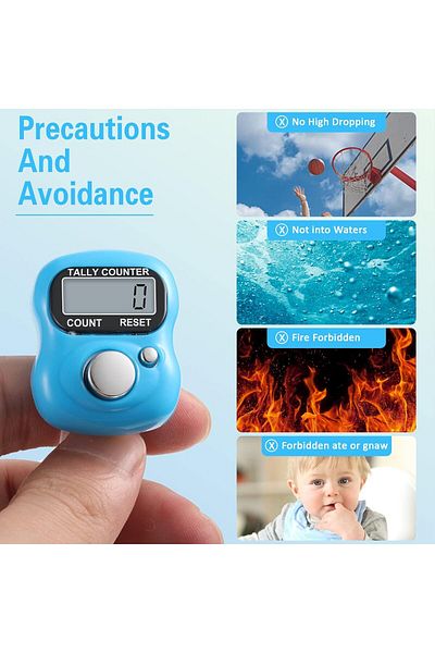 AWH 5pcs Mini Digital Finger Tally Counter Ring with LED Light for Prayer,Sports,Coaching & School