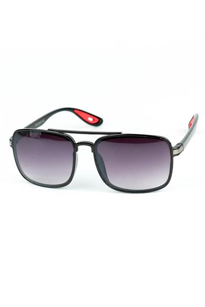 Di Caprio Men's Glossy Black Uv400 Protection Rectangular Model Sunglasses