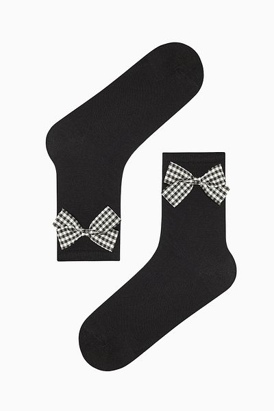 Penti Schwarze Socken mit kariertem Fliege