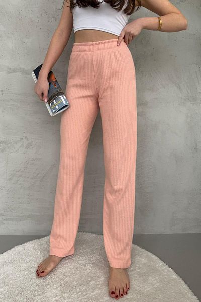 COMEOR Women's High Waist Ribbed Wide Leg Casual Thin Sweatpants Pajamas