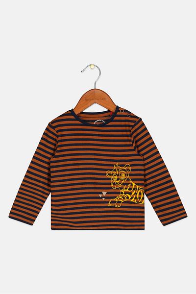 s.Oliver Toddler Boy Long Sleeve Stripe Top, Brown