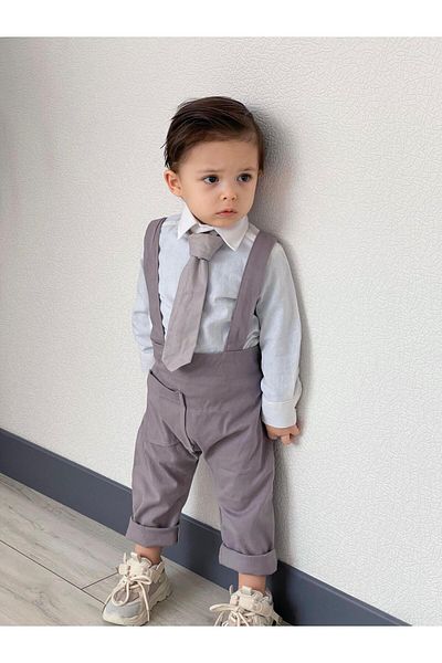 favorimkids Cotton Tie Cotton New Set of 3 Salopet Shirt Tie