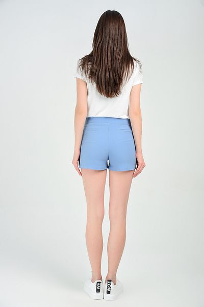 Sense Pantaloni scurți Atlas Crepe cu Buzunar Sus |   Şrt14056 Albastru