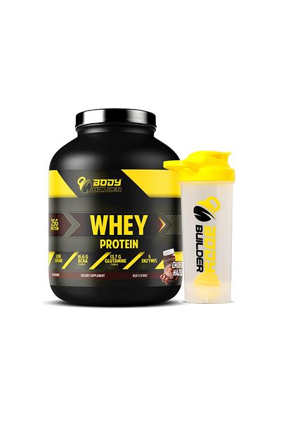 Body Builder Whey Protein, Chocolate Hazelnut, 4 LB + Body Builder SHAKER