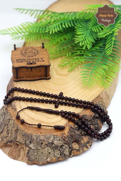 Midyat Nurtaş Gümüş Dark Brown Colored 4 mm 99 Kuka Prayer Rosary 201023766