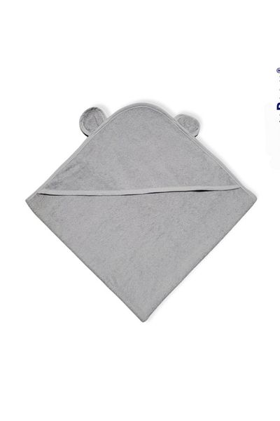 Alpar Tekstil Cotton Soft Girl-Boy Baby Bath Towel and Swaddle - Gray/Eared