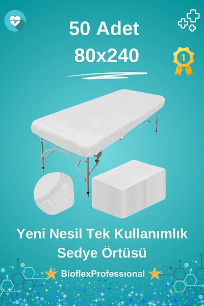 bioflexprofessıonal tek kullanımlık sedye örtüsü Turk 50 PCS Disposable Stretcher Cover Disposable Stretcher Cover