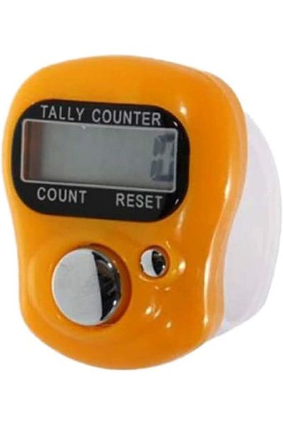 AWH Orange Digital Tally Counter, 4-Digit Tasbeeh Tool for Students, Professionals & Religious Use