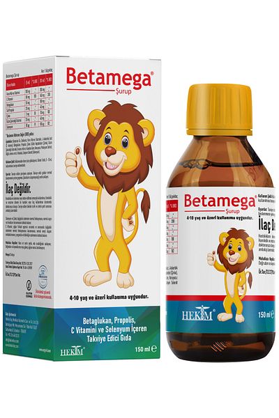 BETAMEGA 150 مل شراب بيتا جلوكان، البروبوليس، فيتامين سي والزنك السيلينيوم